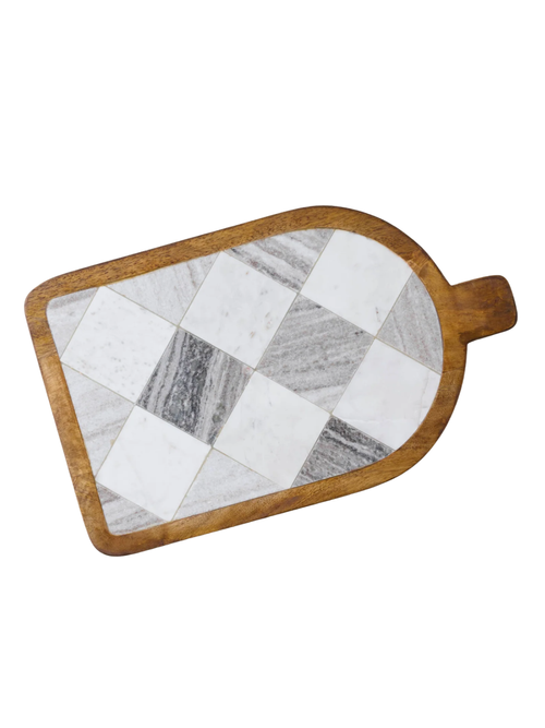 Everett Checkered Marble Serving Board