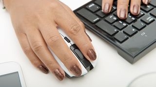 Woman using mouse