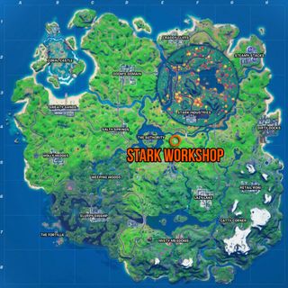 Fortnite Stark Workshop location map