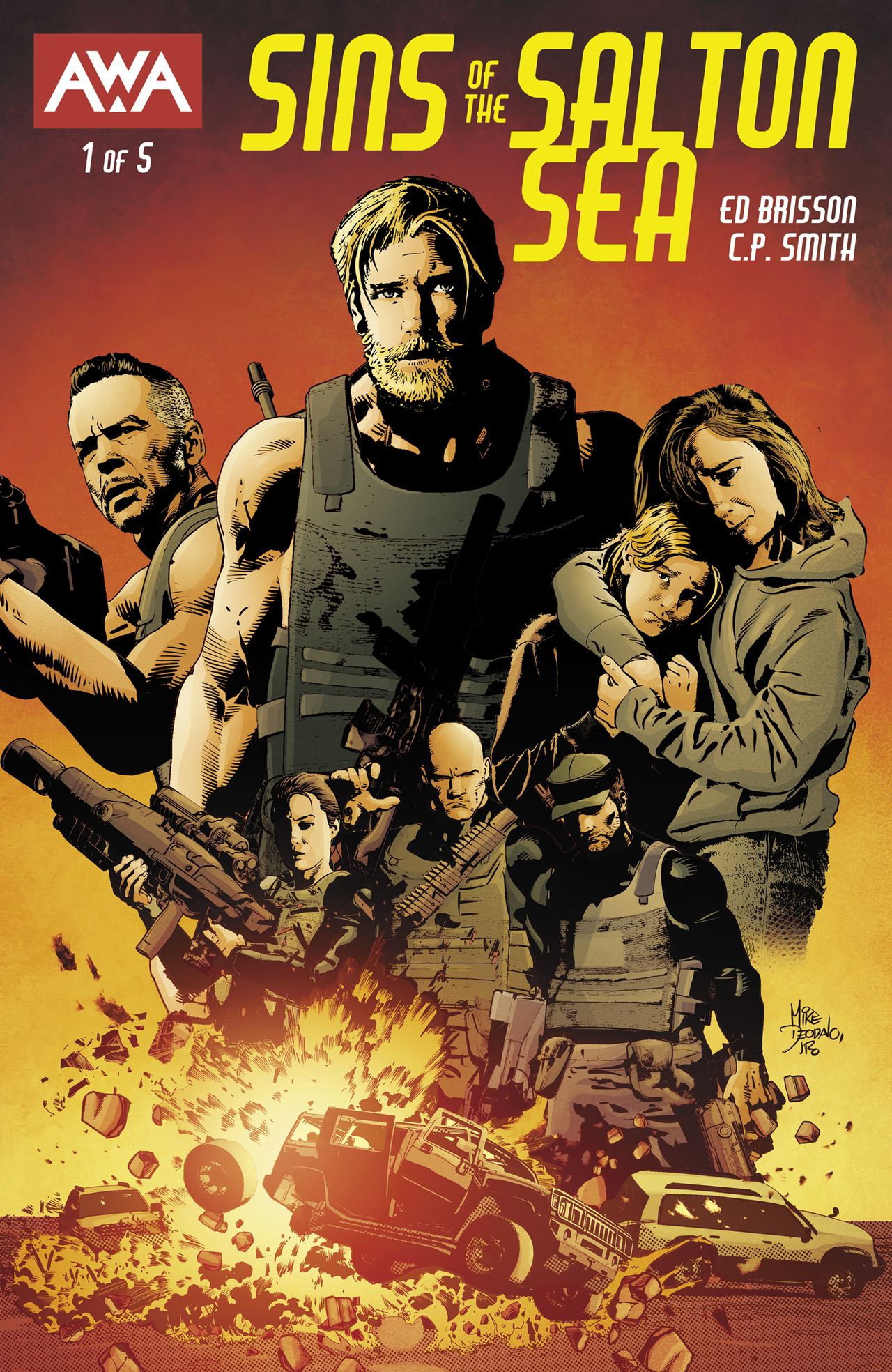 The covers for Sins of the Salton Sea #1.