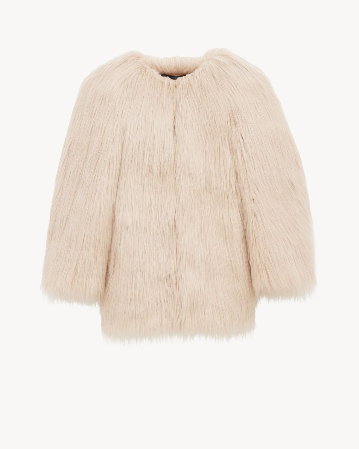 Women's Short Coat in Animal-Free Fur in Beige