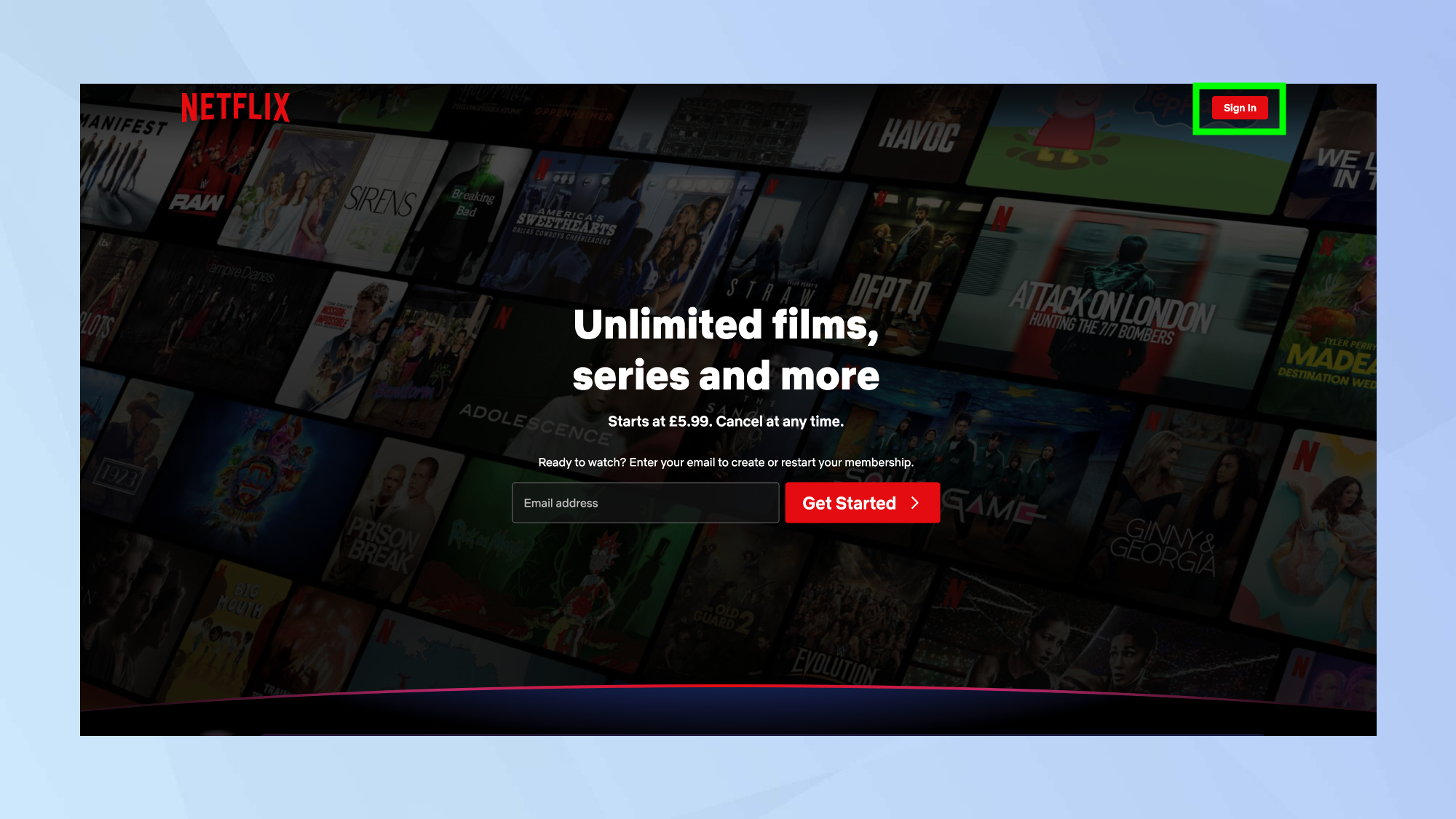 Netflix sign in