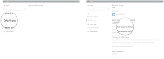 Click Default apps. Click Choose default apps by file type.