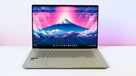 Studio photos of the 2026 ASUS Zenbook A16 laptop featuring the new Qualcomm Snapdragon X2 Elite Extreme processor. 