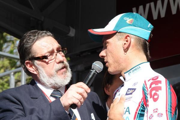 Philippe Gilbert is interviewed.