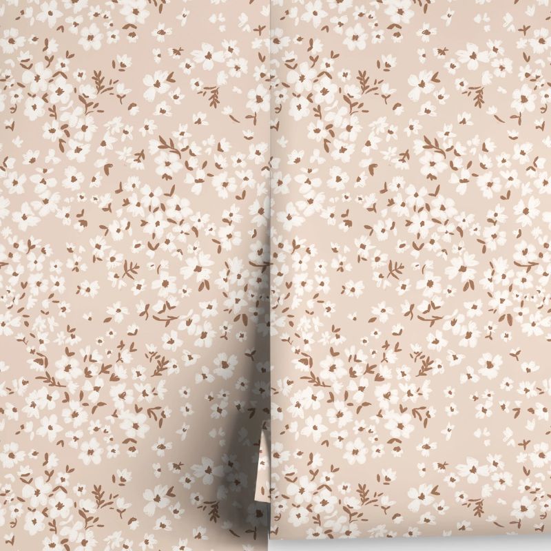 mauve floral wallpaper