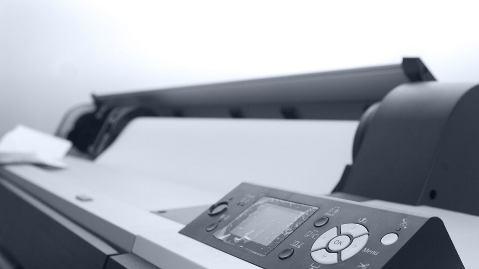 greyscale image of a printer