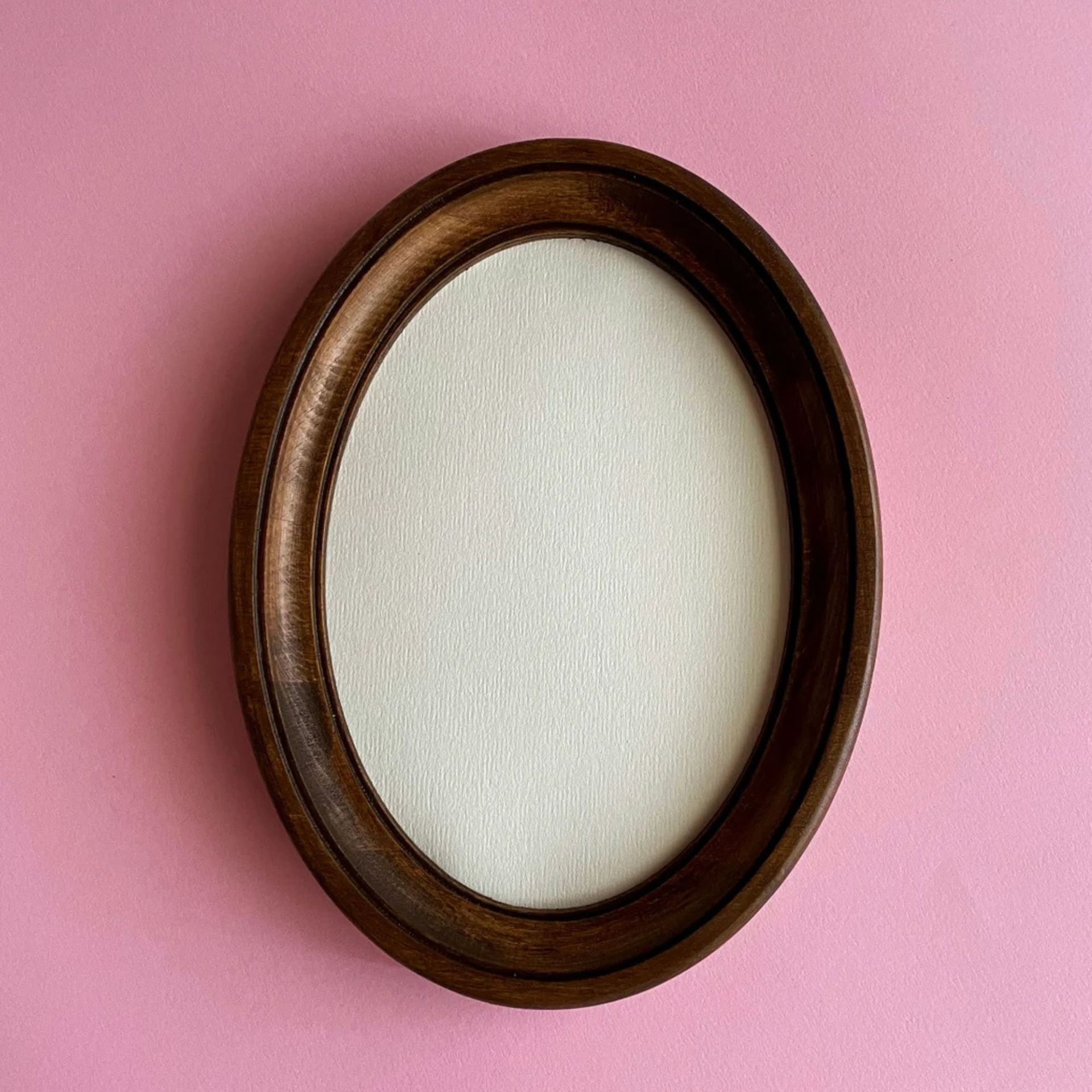 Etsy, Brown Oval frame wooden oval frame frame on the wall