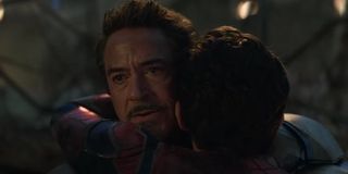 Tony hugging Peter