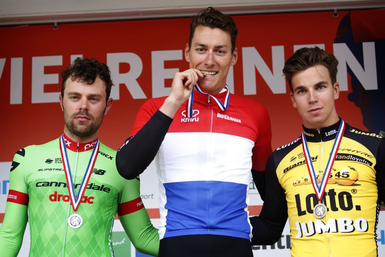Ramon Sinkeldam (Team Sunweb) on the top step of the podium
