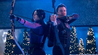 Jeremy Renner and Hailee Steinfeld in Hawkeye