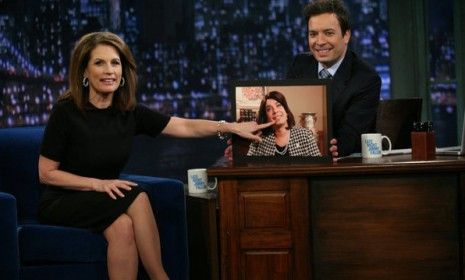 Jimmy Fallon has since apologized via tweet to Rep. Michele Bachmann for the &amp;quot;intro mess&amp;quot; that some are calling sexist.