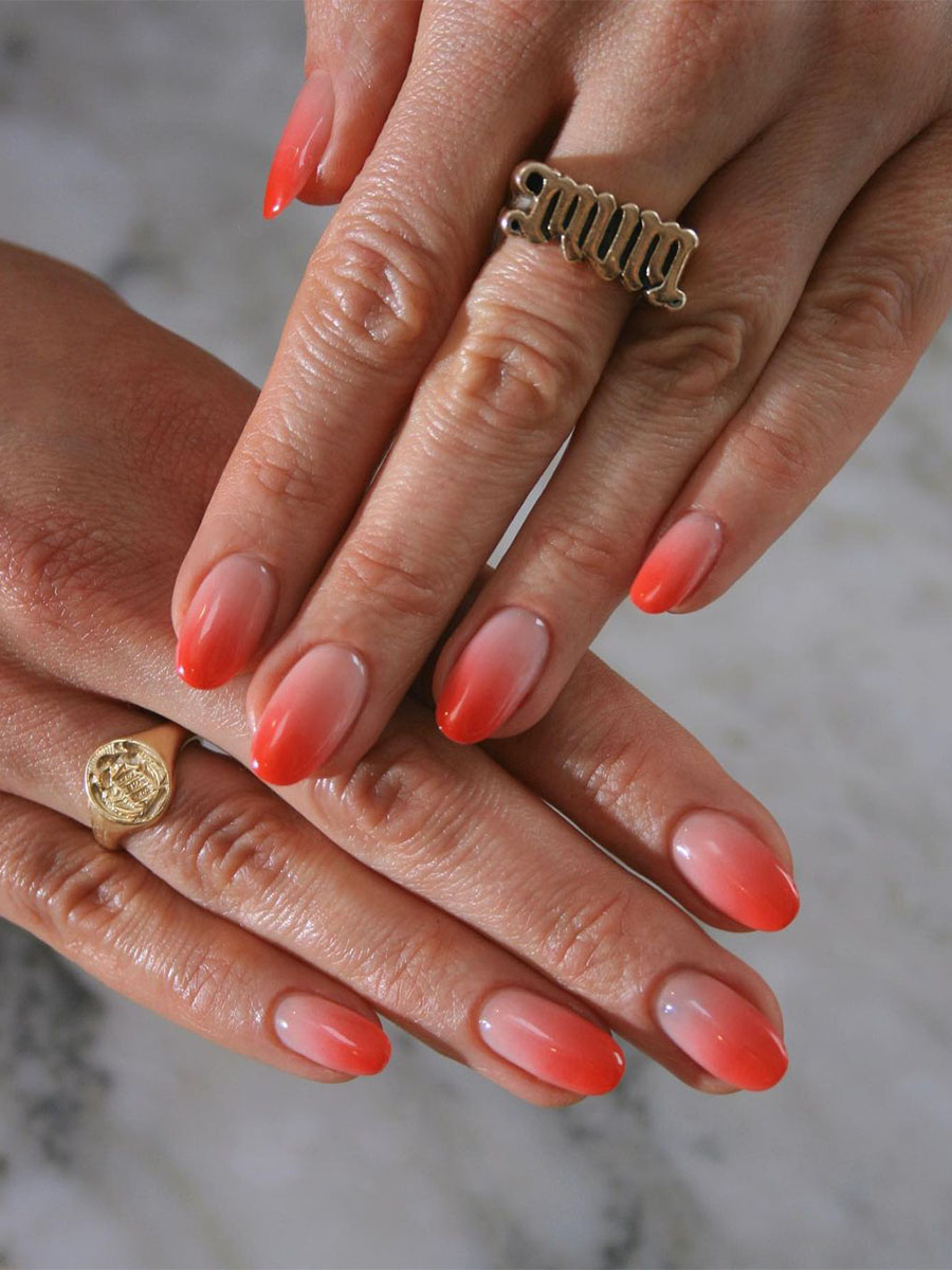 Orange Ombré Nail Design by Imarni Nails
