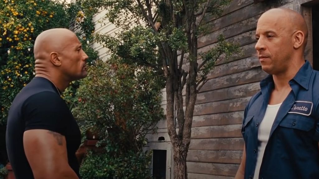 The Story Behind Fast And Furious' Famous Spit Take Scene With The Rock
