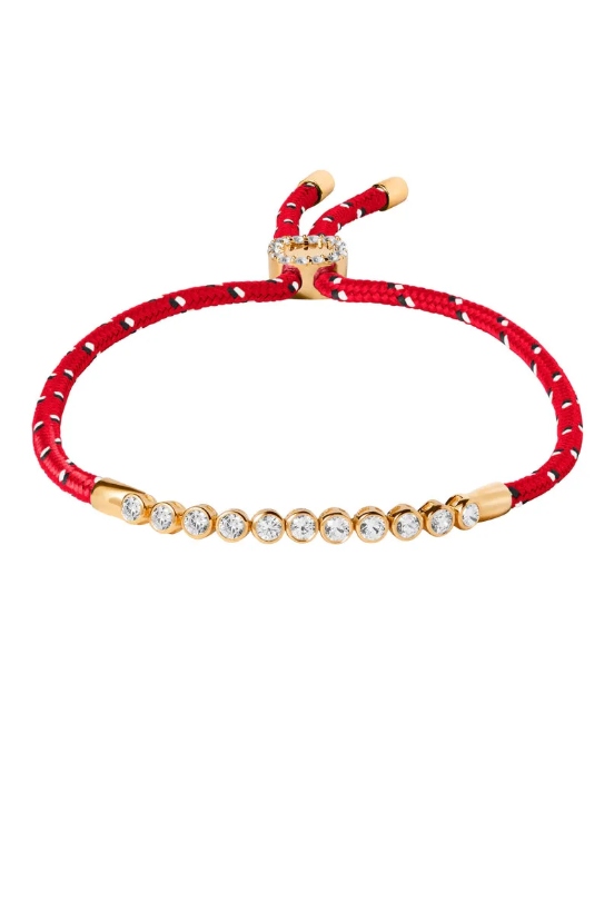 James Bezel Rouge Paracord Anklet, Gold