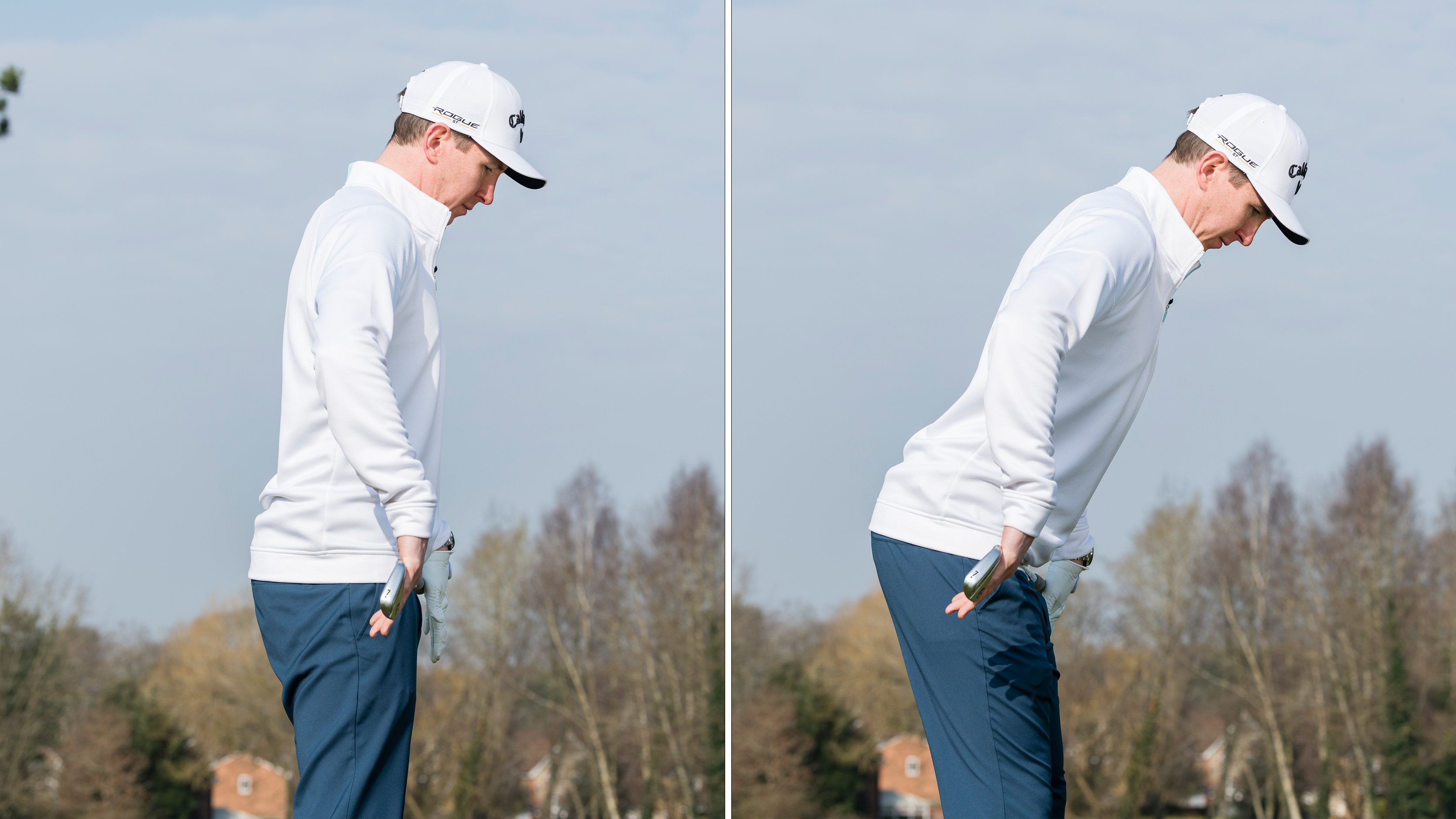 PGA pro Ben Emerson demonstrating a good drill to help ingrain a good posture