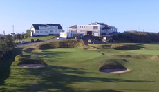 A general view of the 18th green at Holyhead GC