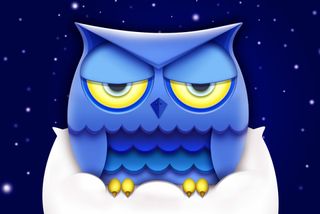 Sleepy cartoon owl