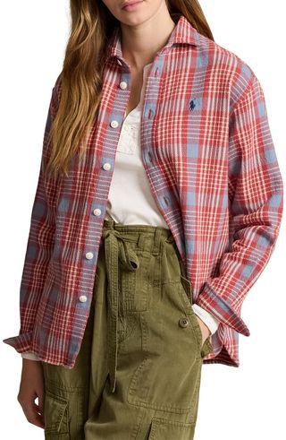 Plaid Brushed Twill Button-Up Shirt