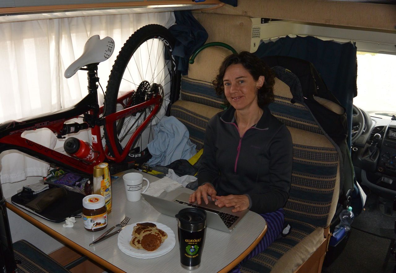Cozied up in the RV