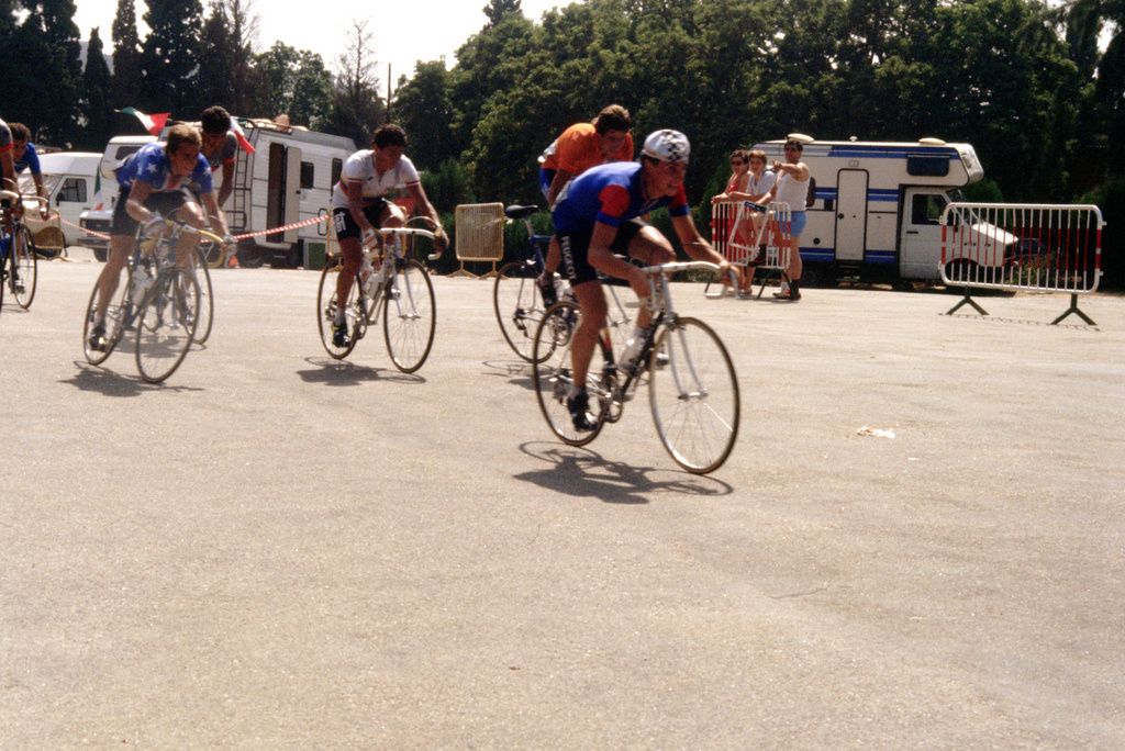 Robert Millar in an exclusive bunch during the 1984 Worlds in Barcelona
