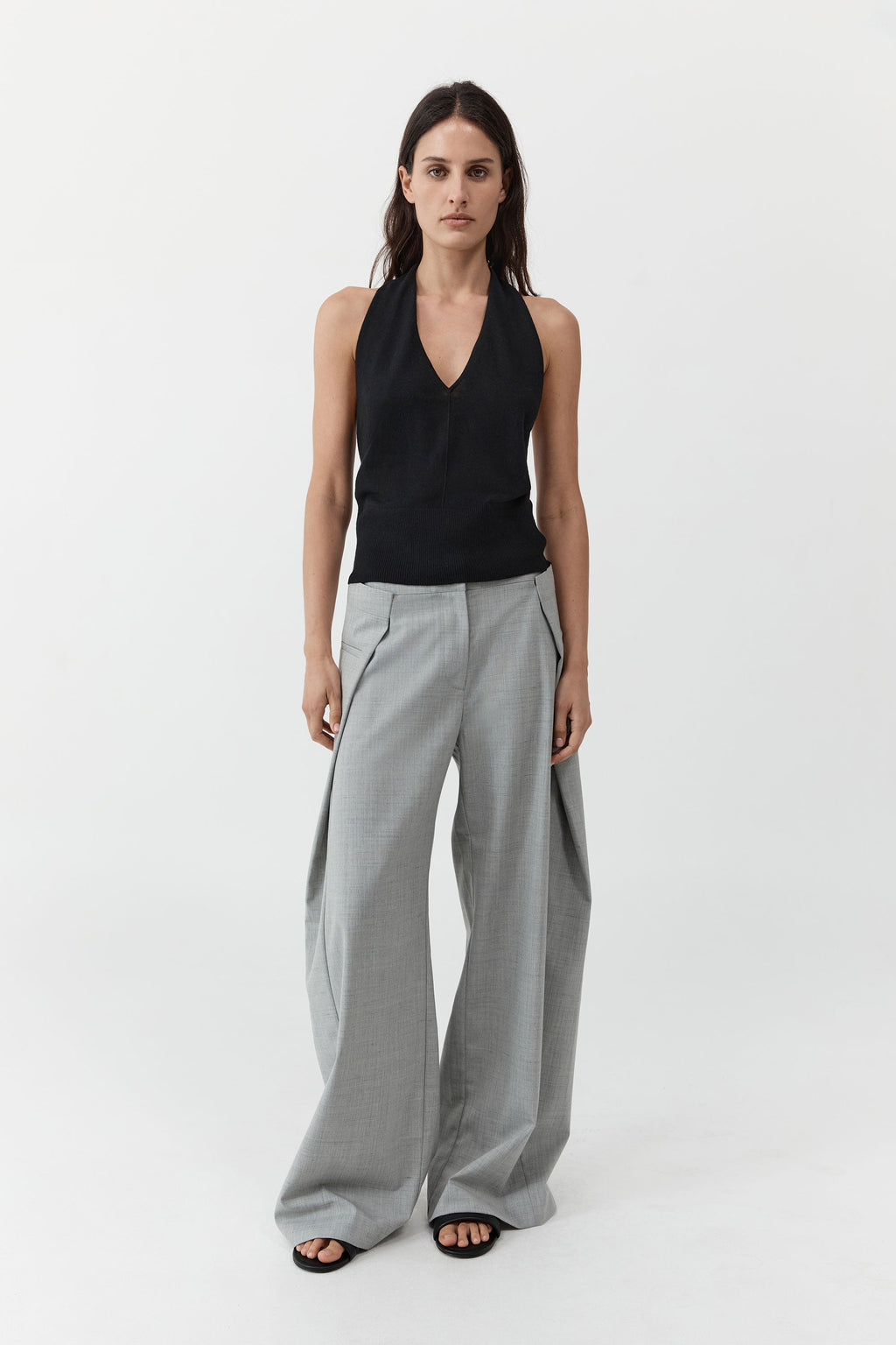 Tailored Fold Pants - Concrete