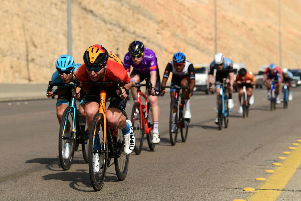 Bahrain McLaren’s Marcel Sieberg gets aero at the 2020 Saudi Tour