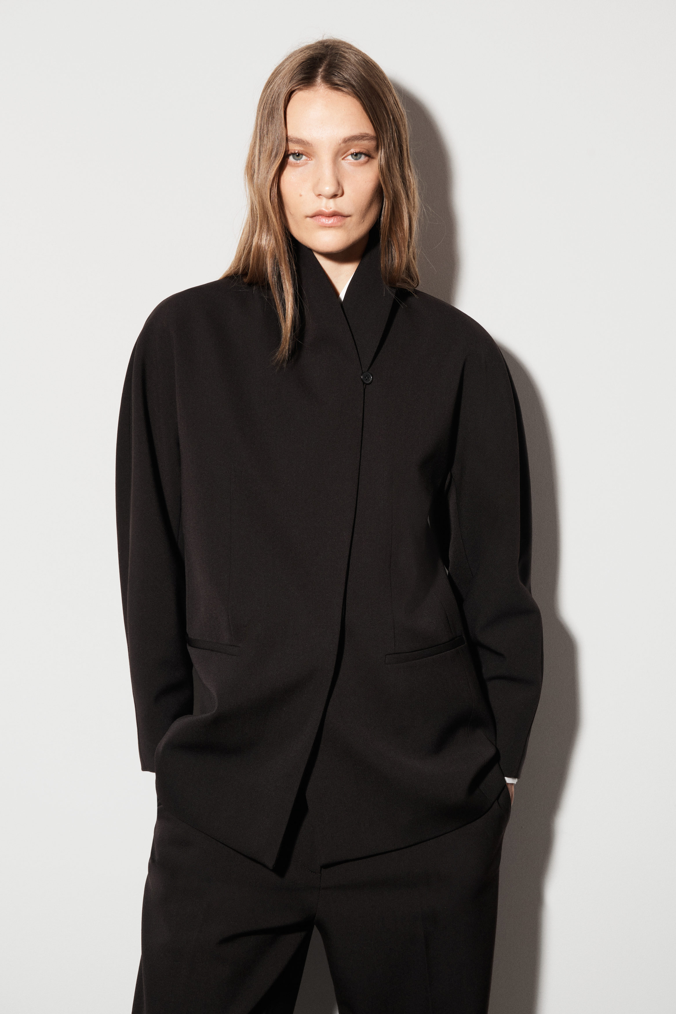 Shawl-Collar Wool-Blend Blazer