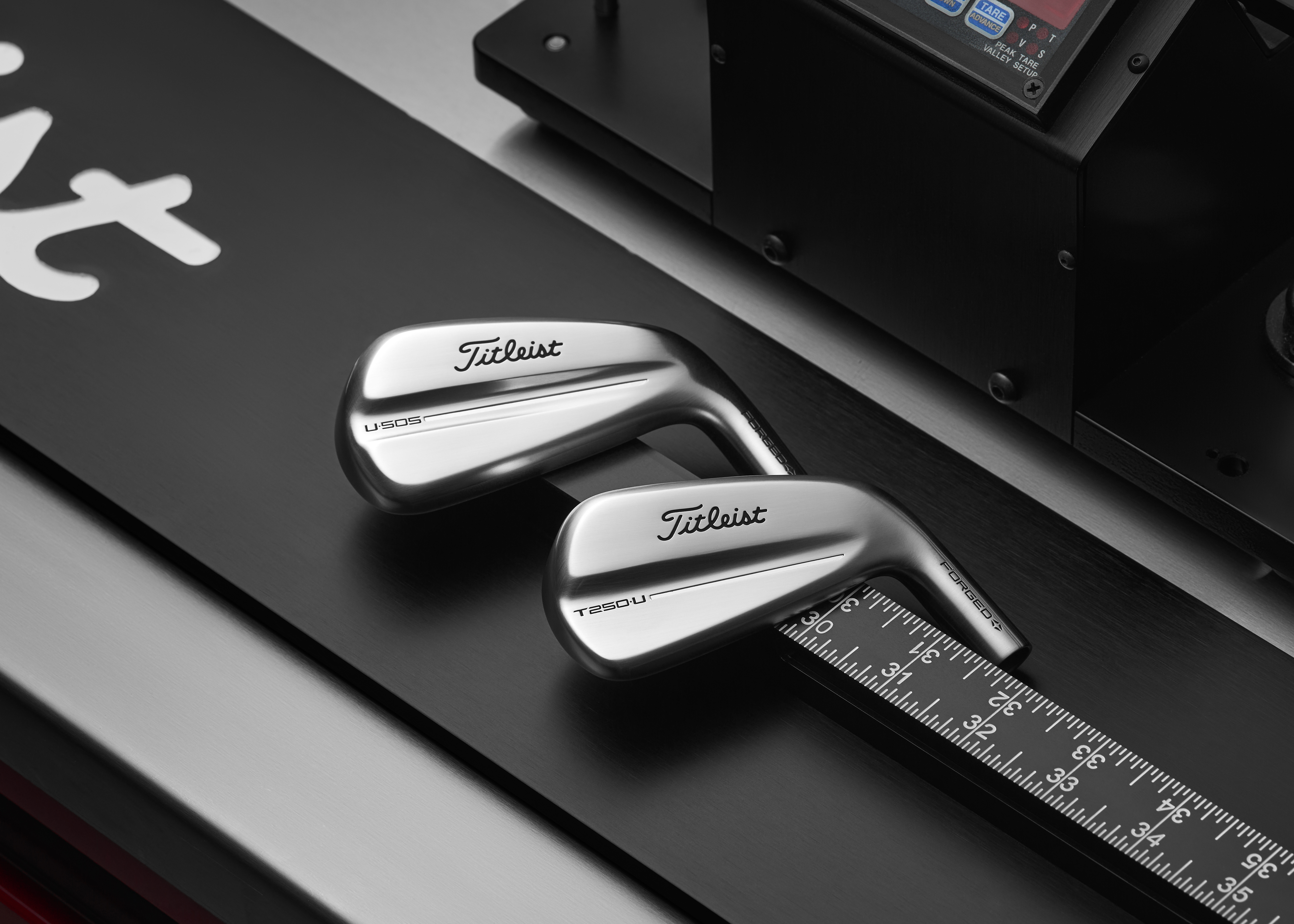 A close up of the Titleist utility irons