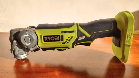 A closeup of a Ryobi multitool 