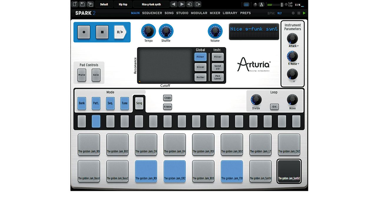 The drum pads are used for triggering both drums and song chains, these are the heart of spark