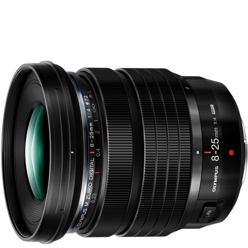 Olympus M.Zuiko Digital ED 8‑25mm f/4 Pro on a white background