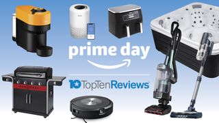 Amazon Prime day header image on Top Ten Reviews showing a selection of products to be dicounted