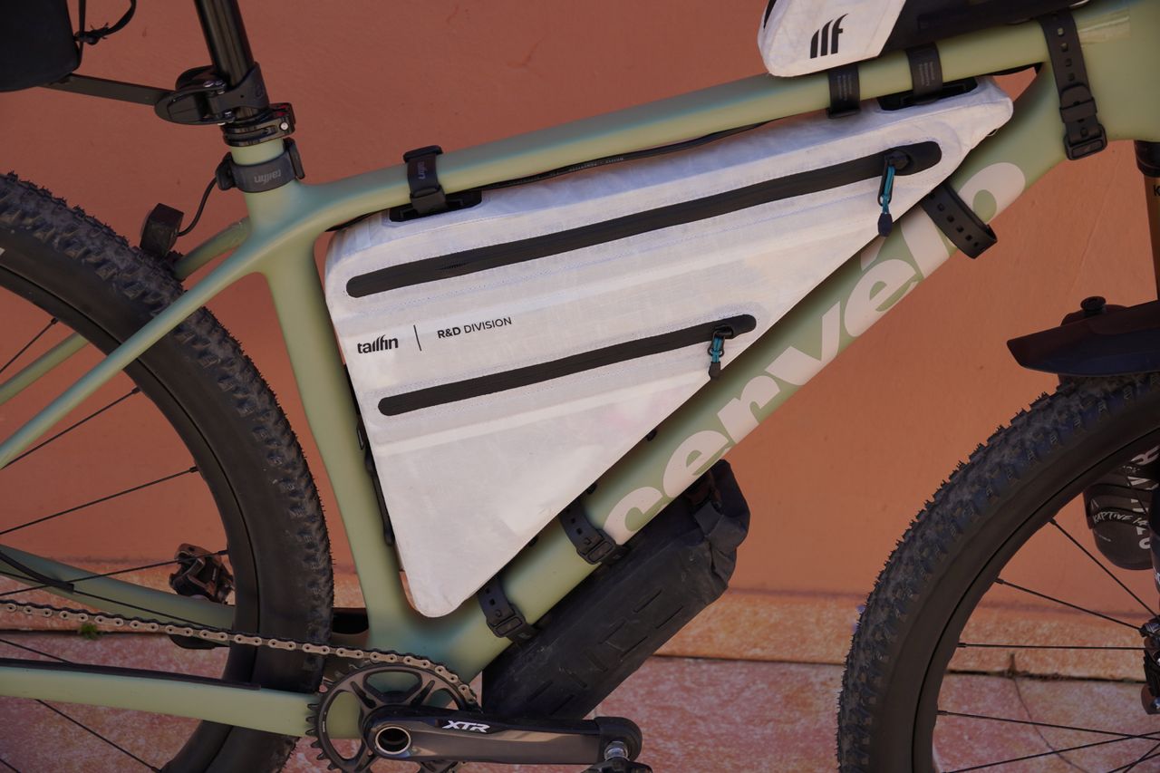 Image shows the tech on one of the bikes being ridden at the Atlas Mountain Race