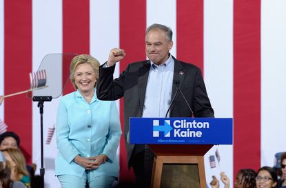 Hillary Clinton appears with Tim Kaine in Miami