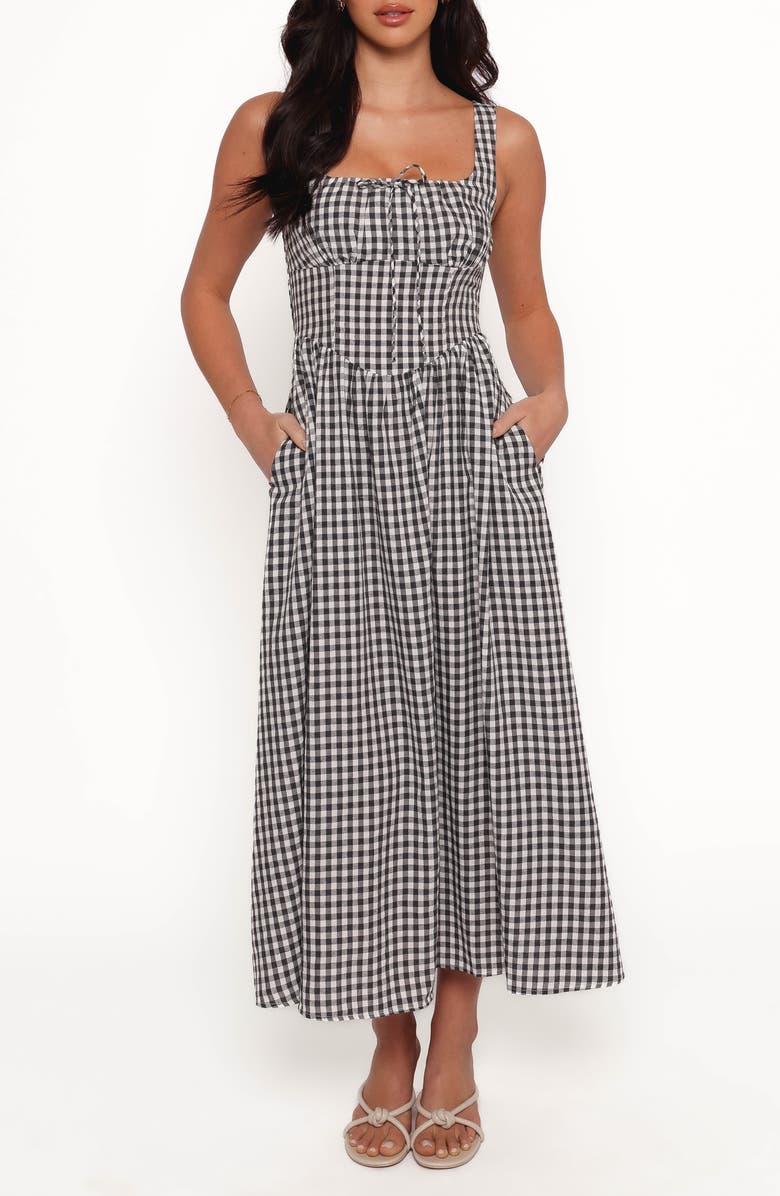 Kinsali Corset Cotton Blend Midi Dress