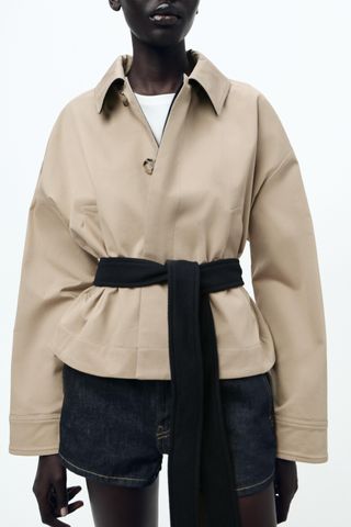 Contrast Belt Jacket Zw Collection