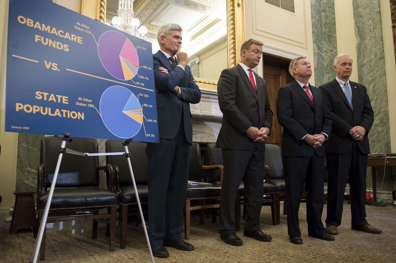 Sen. Bill Cassidy, Sen. Dean Heller, Sen. Lindsay Graham, and Sen. Ron Johnson. 