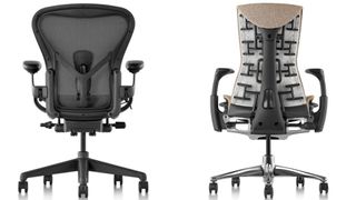 Aeron and Embody chairs side-by-side