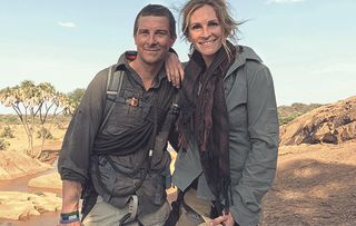 Bear Grylls takes three more celebrities out of their comfort zones, beginning with Hollywood star Julia Roberts.
