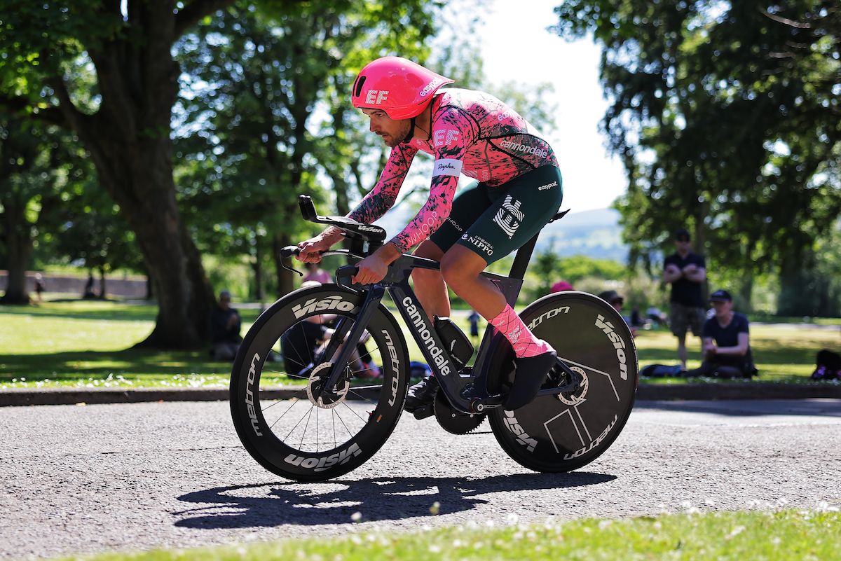 James Shaw (EF Education-EasyPost) on the time trial course