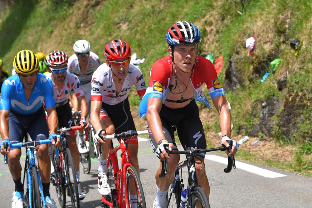 Bob Jungels in the breakaway during stage 19