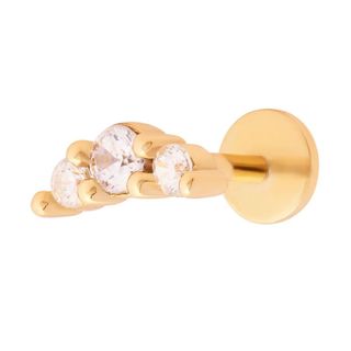 Cartilage Cartel Trio Sparkle Labret Gold Stud