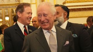 King Charles III reacts during a reception for members of Parliament newly elected in the 2024 election, and members of the House of Lords, at Buckingham Palace on January 29, 2025