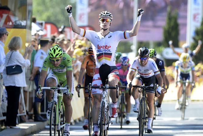Andre Greipel (Lotto Belisol) triumphs in stage 6