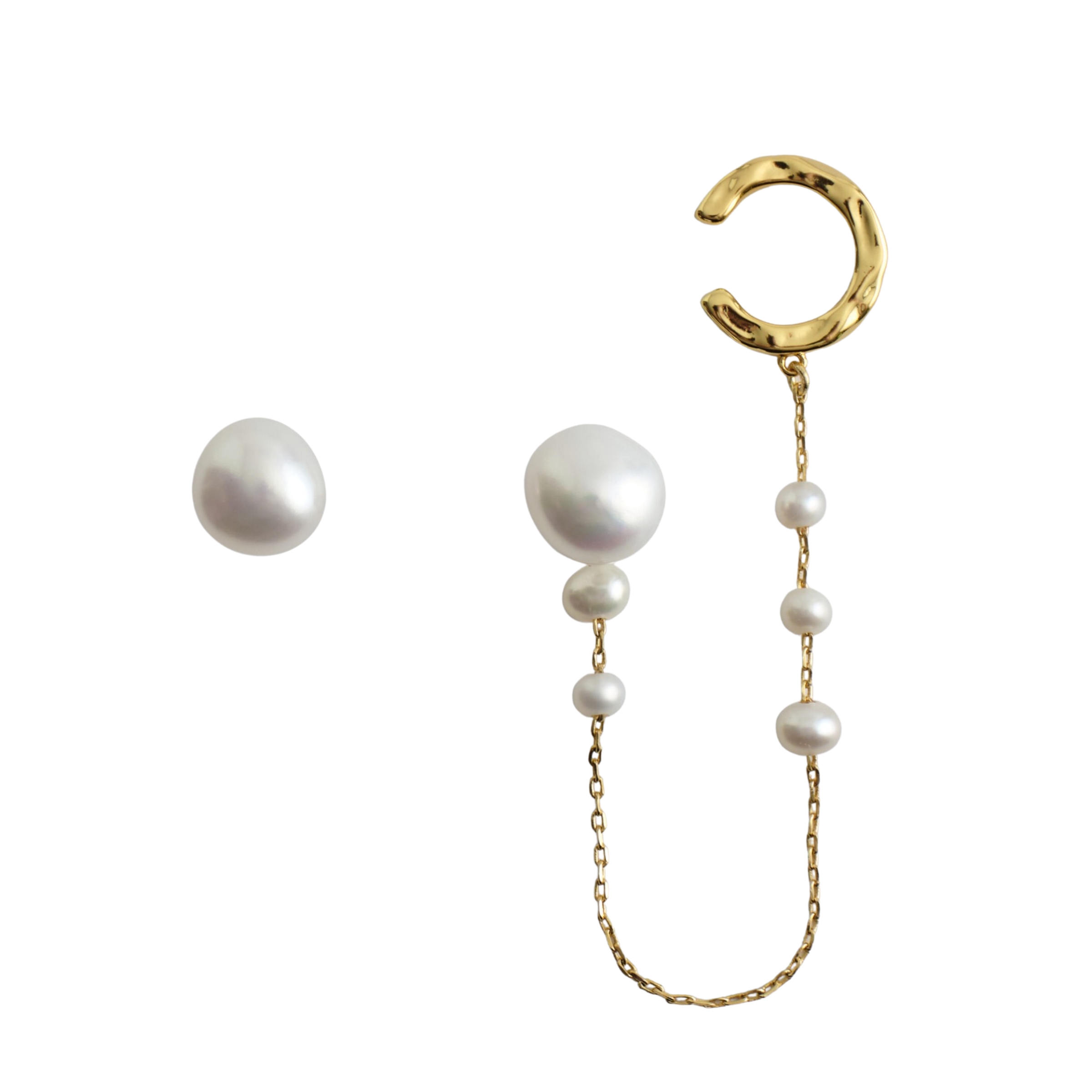 COS, Asymmetric Freshwater Pearl Earrings
