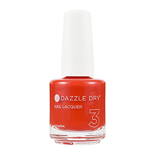 Dazzle Trockennagel -Lack (Schritt 3) - Red Hot Chili - ein helles orangefarbenes Rot. Vollständige Abdeckungscreme. (0,5 fl oz)