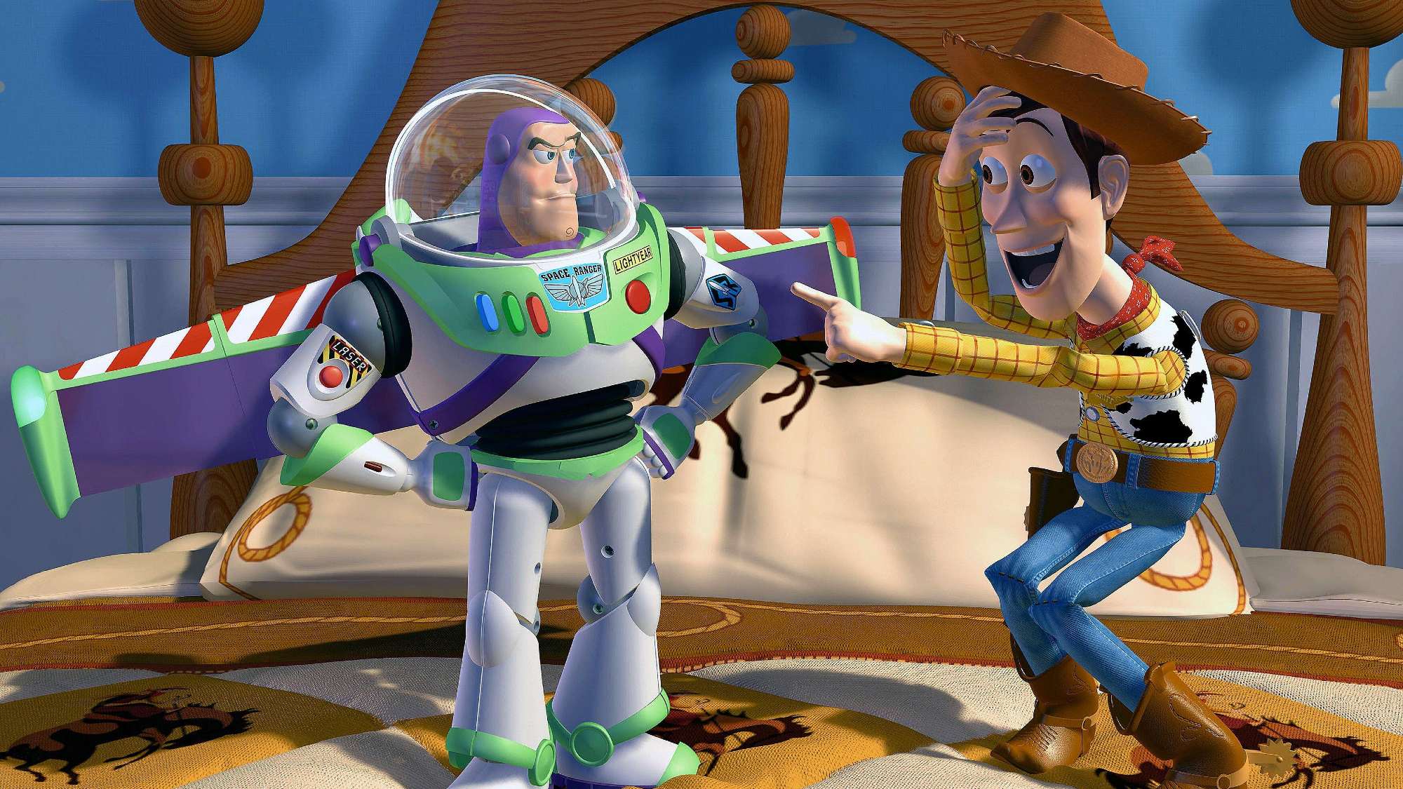 Buzz Lightyear y Woody en Toy Story