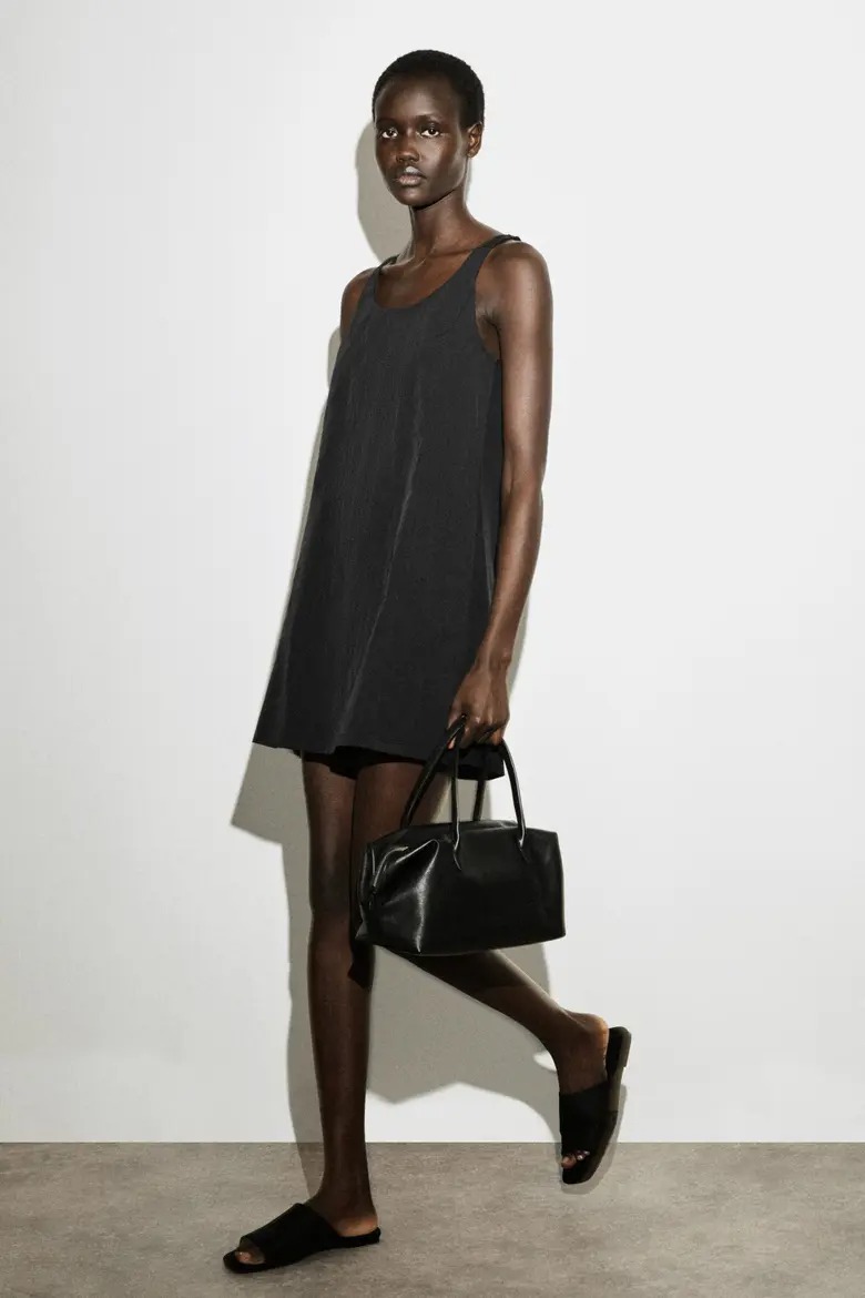 Jersey-Paneled Nylon Mini Dress