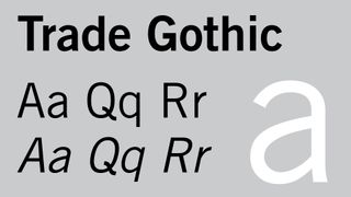 Specimen of Trade Gothic font